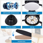 Homefire Deckenventilator mit Licht und Fernbedienung - 110cm Deckenventilatorn mit Beleuchtung Doppelseitige Flügeln, 6 Gänge, Leiser, 3CCT, Dimmbar, Timer, lampe mit ventilator Wohnzimmer Büro - Homefire