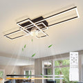 Homefire Deckenventilator mit Licht und Fernbedienung - Modern Deckenventilator mit Beleuchtung Dimmbar LED Deckenlampe Ventilator 6-Gang Leise Timer für Wohnzimmer Esszimmer Schlafzimmer 94cm - Homefire