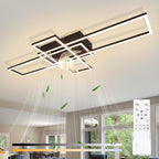 Homefire Deckenventilator mit Licht und Fernbedienung - Modern Deckenventilator mit Beleuchtung Dimmbar LED Deckenlampe Ventilator 6-Gang Leise Timer für Wohnzimmer Esszimmer Schlafzimmer 94cm - Homefire