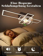 Homefire Deckenventilator mit Licht und Fernbedienung - Modern Deckenventilator mit Beleuchtung Dimmbar LED Deckenlampe Ventilator 6-Gang Leise Timer für Wohnzimmer Esszimmer Schlafzimmer 94cm - Homefire