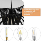 Homefire Hängelampe Schwarz Pendelleuchte E27 - Hängeleuchte Vintage 100CM Pendellampe Esszimmer Retro Kronleuchter Esstischlampe Küche Wohnzimmer Ohne Leuchtmittel - Homefire