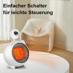 Homefire Heizlüfter energiesparend heizgeräte elektrisch - Heizung leise PTC Keramik heizstrahler innenraum 500W Oszillation Räume Heizofen Elektroheizer Überhitzungsschutz - Homefire