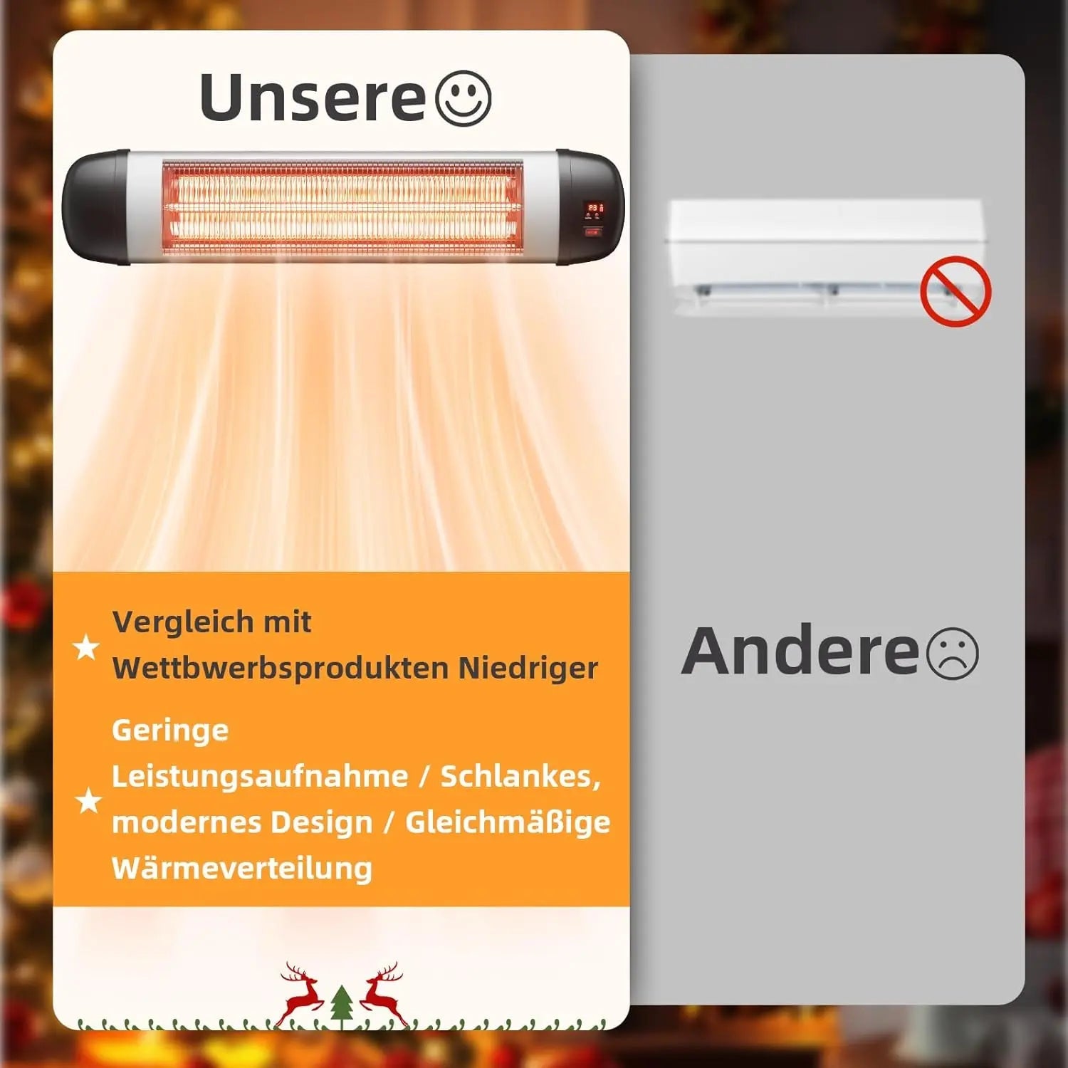 Homefire Heizstrahler Terrasse Infrarotheizung - 2500W Infrarot Strahler Outdoor mit Fernbedienung Elektrisch Wärmestrahler Wandmontage 3 Heizstufen Terrassenstrahler Aussen für Bad Balkon Garten - Homefire