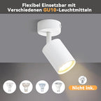 Homefire LED Deckenlampe 1 Flammig Deckenstrahler - 350° Schwenkbar Strahler GU10 Deckenleuchte Weiß flurlampe Spots Innen Deckenspot für Wohnzimmer Küche Schlafzimme Ohne Leuchtmittel - Homefire