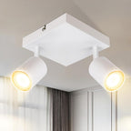 Homefire LED Deckenlampe 2 Flammig Deckenstrahler - 350° Schwenkbar Strahler GU10 Deckenleuchte Weiß flurlampe Spots Innen Deckenspot für Wohnzimmer Küche Schlafzimmer Ohne Leuchtmittel - Homefire