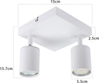 Homefire LED Deckenlampe 2 Flammig Deckenstrahler - 350° Schwenkbar Strahler GU10 Deckenleuchte Weiß flurlampe Spots Innen Deckenspot für Wohnzimmer Küche Schlafzimmer Ohne Leuchtmittel - Homefire