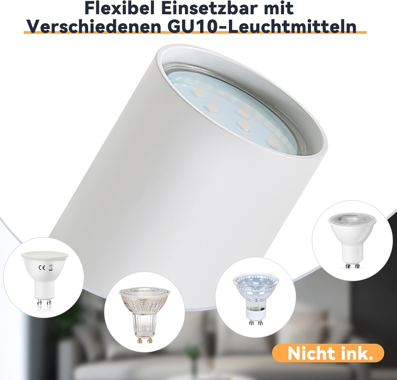 Homefire LED Deckenlampe 2 Flammig Deckenstrahler - 350° Schwenkbar Strahler GU10 Deckenleuchte Weiß flurlampe Spots Innen Deckenspot für Wohnzimmer Küche Schlafzimmer Ohne Leuchtmittel - Homefire