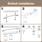 Homefire LED Deckenlampe 2 Flammig Deckenstrahler - 350° Schwenkbar Strahler GU10 Deckenleuchte Weiß flurlampe Spots Innen Deckenspot für Wohnzimmer Küche Schlafzimmer Ohne Leuchtmittel - Homefire