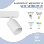Homefire LED Deckenlampe 3 Flammig Deckenstrahler - 350° Schwenkbar Strahler GU10 Deckenleuchte Weiß flurlampe Spots Innen Deckenspot für Wohnzimmer Küche Ohne Leuchtmittel - Homefire
