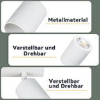 Homefire LED Deckenlampe 4 Flammig Deckenstrahler - 350° Schwenkbar Strahler GU10 Deckenleuchte Weiß flurlampe Spots Innen Deckenspot für Wohnzimmer Küche Schlafzimmer Ohne Leuchtmittel - Homefire