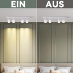 Homefire LED Deckenlampe 4 Flammig Deckenstrahler - 350° Schwenkbar Strahler GU10 Deckenleuchte Weiß flurlampe Spots Innen Deckenspot für Wohnzimmer Küche Schlafzimmer Ohne Leuchtmittel - Homefire