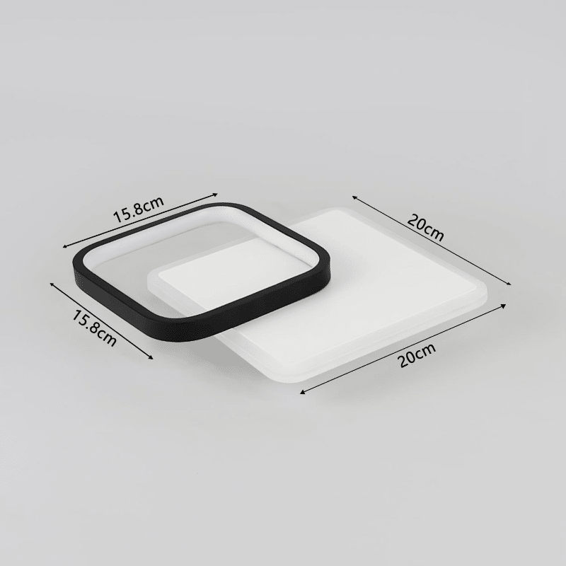 Homefire LED Deckenlampe Schlafzimmer Deckenleuchte - 3000K Warmweiß Schlafzimmerlampe 15W Acryl Modern Wohnzimmerlampe Rund Schwarz Design Deckenbeleuchtung für Wohnzimmer Esszimmer Küche Flur [Energieklasse G] - Homefire