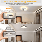 Homefire LED Deckenlampe Schlafzimmer Deckenleuchte - 3000K Warmweiß Schlafzimmerlampe 15W Acryl Modern Wohnzimmerlampe Rund Schwarz Design Deckenbeleuchtung für Wohnzimmer Esszimmer Küche Flur [Energieklasse G] - Homefire
