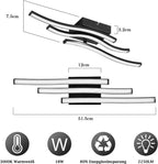 Homefire LED Deckenlampe Schlafzimmer Deckenleuchte: Modern Schlafzimmerlampe Schwarz 18W Wohnzimmerlampe 3000K Wellen Design Küchenlampe Innen Warmweiß Flurlampe für Wohnzimmer Küche Flur - Homefire