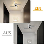 Homefire LED Deckenlampe Wohnzimmer Deckenleuchte: 24W Wohnzimmerlampe Schwarz Modern Schlafzimmer Lampe Decke 3000K Wellen Design Küchenlampe Warmweiß Deckenbeleuchtung für Küche Flur Büro - Homefire