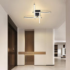 Homefire LED Deckenlampe Wohnzimmer Deckenleuchte: 24W Wohnzimmerlampe Schwarz Modern Schlafzimmer Lampe Decke 3000K Wellen Design Küchenlampe Warmweiß Deckenbeleuchtung für Küche Flur Büro - Homefire
