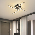Homefire LED Deckenlampe Wohnzimmer Deckenleuchte: 24W Wohnzimmerlampe Schwarz Modern Schlafzimmer Lampe Decke 3000K Wellen Design Küchenlampe Warmweiß Deckenbeleuchtung für Küche Flur Büro - Homefire
