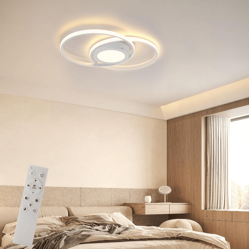 Homefire LED Deckenlampe Wohnzimmer Deckenleuchte - Wohnzimmerlampe Weiß Modern Design Schlafzimmerlampe für Wohnzimmer Schlafzimmer Esszimmer [Energieklasse G] - Homefire