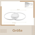 Homefire LED Deckenlampe Wohnzimmer Deckenleuchte - Wohnzimmerlampe Weiß Modern Design Schlafzimmerlampe für Wohnzimmer Schlafzimmer Esszimmer [Energieklasse G] - Homefire