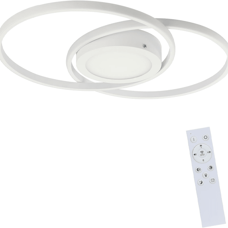 Homefire LED Deckenlampe Wohnzimmer Deckenleuchte - Wohnzimmerlampe Weiß Modern Design Schlafzimmerlampe für Wohnzimmer Schlafzimmer Esszimmer [Energieklasse G] - Homefire