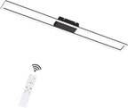 Homefire LED Deckenleuchte Deckenlampe schlafzimmer: 40W Schlafzimmerlampe Dimmbar mit fernbedienung 108CM Modern Wohnzimmerlampe Schwarze Küchenlampe für Schlafzimmer Esszimmer Büro Küche [Energieklasse F] - Homefire