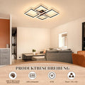 Homefire LED Deckenleuchte Deckenlampe Wohnzimmer - 66CM Wohnzimmerlampe Modern Design Schlafzimmer Schwarz 3000K Warmweiß Schlafzimmerlampe in Holzoptik Deckenbeleuchtung für Küche Esszimmer - Homefire