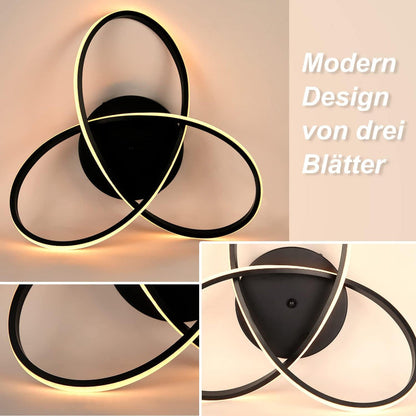 Homefire LED Deckenleuchte Dimmbar Deckenlampe - 33W Wohnzimmerlampe Schwarz mit Fernbedienung Modern Schlafzimmerlampe - 40CM Geometrie Design Lampe für Wohnzimmer Schlafzimmer Küche Flur Studio - Homefire