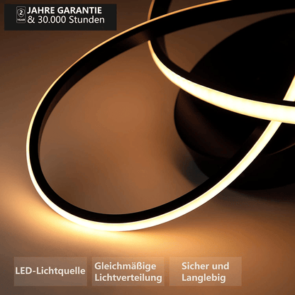 Homefire LED Deckenleuchte Dimmbar Deckenlampe - 33W Wohnzimmerlampe Schwarz mit Fernbedienung Modern Schlafzimmerlampe - 40CM Geometrie Design Lampe für Wohnzimmer Schlafzimmer Küche Flur Studio [Energieklasse G] - Homefire