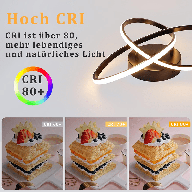 Homefire LED Deckenleuchte Dimmbar Deckenlampe - 33W Wohnzimmerlampe Schwarz mit Fernbedienung Modern Schlafzimmerlampe - 40CM Geometrie Design Lampe für Wohnzimmer Schlafzimmer Küche Flur Studio [Energieklasse G] - Homefire