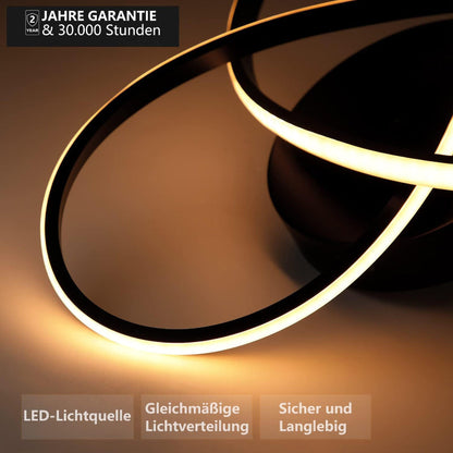 Homefire LED Deckenleuchte Dimmbar Deckenlampe - 33W Wohnzimmerlampe Schwarz mit Fernbedienung Modern Schlafzimmerlampe - 40CM Geometrie Design Lampe für Wohnzimmer Schlafzimmer Küche Flur Studio - Homefire