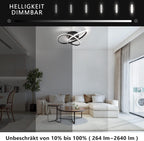 Homefire LED Deckenleuchte Dimmbar Deckenlampe - 33W Wohnzimmerlampe Schwarz mit Fernbedienung Modern Schlafzimmerlampe - 40CM Geometrie Design Lampe für Wohnzimmer Schlafzimmer Küche Flur Studio - Homefire