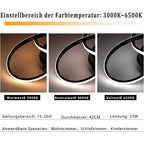 Homefire LED Deckenleuchte Dimmbar Deckenlampe - 33W Wohnzimmerlampe Schwarz mit Fernbedienung Modern Schlafzimmerlampe - 40CM Geometrie Design Lampe für Wohnzimmer Schlafzimmer Küche Flur Studio - Homefire