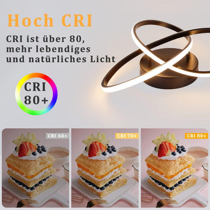 Homefire LED Deckenleuchte Dimmbar Deckenlampe - 33W Wohnzimmerlampe Schwarz mit Fernbedienung Modern Schlafzimmerlampe - 40CM Geometrie Design Lampe für Wohnzimmer Schlafzimmer Küche Flur Studio - Homefire