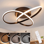 Homefire LED Deckenleuchte Dimmbar Deckenlampe - 33W Wohnzimmerlampe Schwarz mit Fernbedienung Modern Schlafzimmerlampe - 40CM Geometrie Design Lampe für Wohnzimmer Schlafzimmer Küche Flur Studio [Energieklasse G] - Homefire
