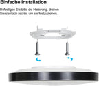 Homefire Led Deckenleuchte Flach Deckenlampe - Schlafzimmerlampe IP44 küchenlampe 4000K Badezimmer Rund 27cm 17W Schwarzer Wohnzimmerlampe für Küche Flur Kinderzimmer Balkon Büro [Energieklasse F] - Homefire