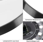 Homefire Led Deckenleuchte Flach Deckenlampe - Schlafzimmerlampe IP44 küchenlampe 4000K Badezimmer Rund 27cm 17W Schwarzer Wohnzimmerlampe für Küche Flur Kinderzimmer Balkon Büro [Energieklasse F] - Homefire