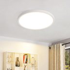 Homefire LED Deckenleuchte Flach - Rund Badezimmerlampe 18CM IP44 Wasserdicht Badlampe Küchenlampe Decke Weiß Flurlampe 15W Augenschutz 3000K Warmweiß Schlafzimmerlampe für Bad Küche Flur - Homefire