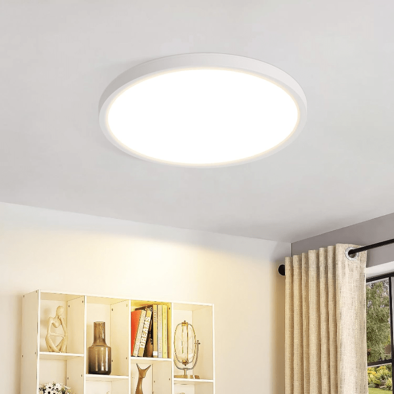 Homefire LED Deckenleuchte Flach - Rund Badezimmerlampe 18CM IP44 Wasserdicht Badlampe Küchenlampe Decke Weiß Flurlampe 15W Augenschutz 3000K Warmweiß Schlafzimmerlampe für Bad Küche Flur - Homefire