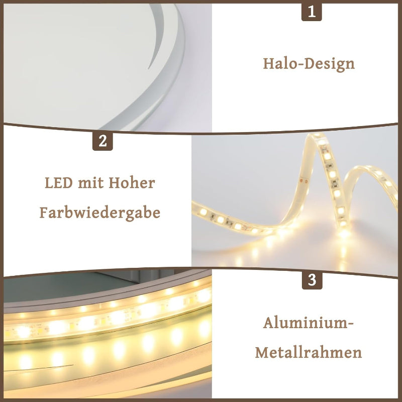 Homefire LED Deckenleuchte Flach - Schlafzimmerlampe 22CM Badezimmerlampe 18W Küchenlampe Schlafzimmer weiß Rhombenplatte Deckenbeleuchtung Flurlampe Badlampe 3000K - 6500K für Küche Flur - Homefire