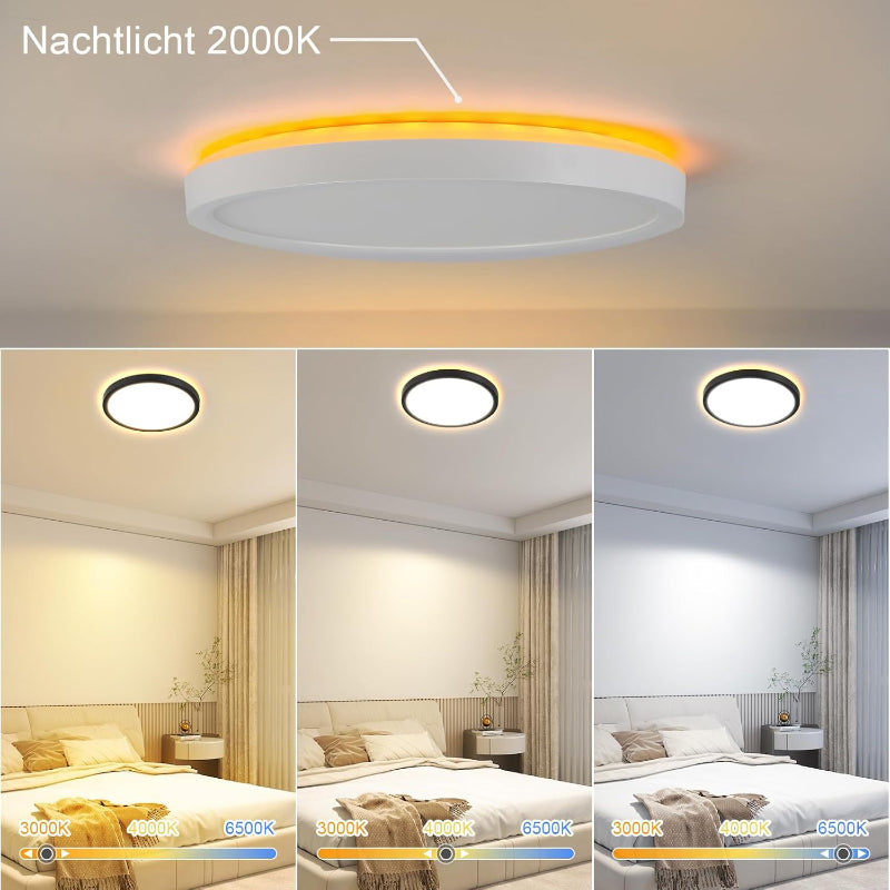 Homefire LED Deckenleuchte Flach - Schlafzimmerlampe 22CM Badezimmerlampe 18W Küchenlampe Schlafzimmer weiß Rhombenplatte Deckenbeleuchtung Flurlampe Badlampe 3000K - 6500K für Küche Flur - Homefire