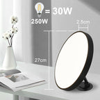 Homefire LED Deckenleuchte Schwarz Dimmbar - Deckenlampe Flur Rund 30W mit Fernbedienung Ø27cm Badzimmerlampe Flach 3000K-6500K für Küche Korridor Badezimmer Balkon Kinderzimmer Wohnzimmer [Energieklasse F] - Homefire
