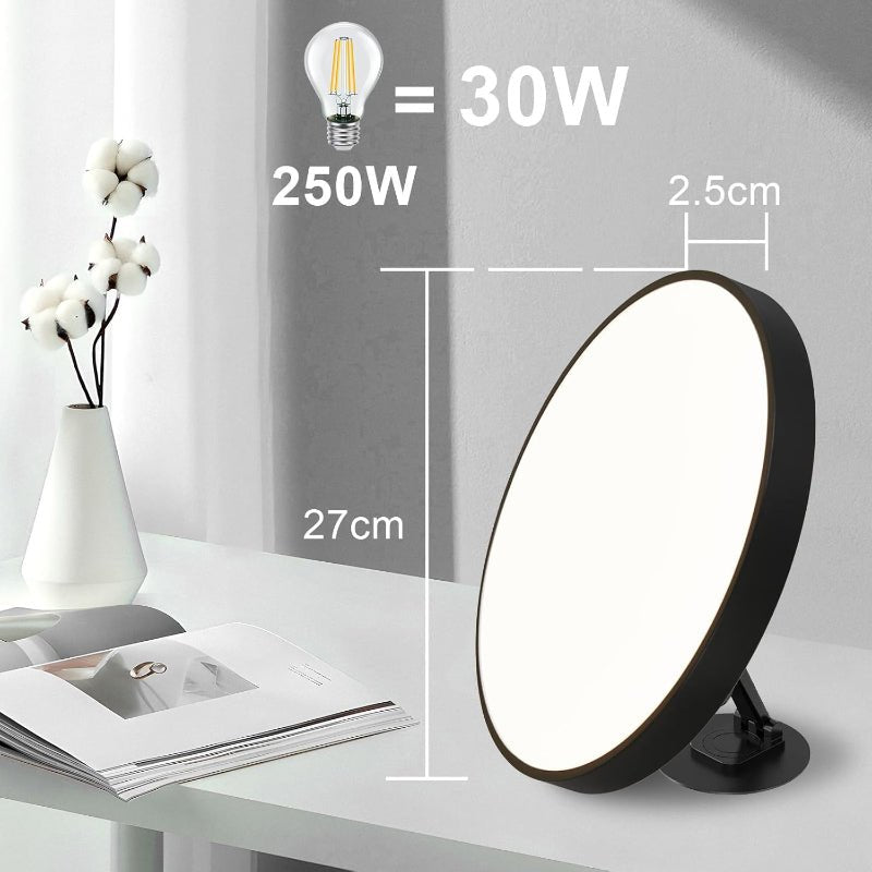 Homefire LED Deckenleuchte Schwarz Dimmbar - Deckenlampe Flur Rund 30W mit Fernbedienung Ø27cm Badzimmerlampe Flach 3000K-6500K für Küche Korridor Badezimmer Balkon Kinderzimmer Wohnzimmer [Energieklasse F] - Homefire