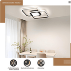 Homefire LED Deckenleuchte Wohnzimmer Deckenlampe - Schwarz Modern 48W Schlafzimmerlampe Dimmbar mit Fernbedienung Metall Design Wohnzimmerlampe für Schlafzimmer Kinderzimmer Küche Esszimmer [Energieklasse G] - Homefire