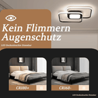 Homefire LED Deckenleuchte Wohnzimmer Deckenlampe - Schwarz Modern 48W Schlafzimmerlampe Dimmbar mit Fernbedienung Metall Design Wohnzimmerlampe für Schlafzimmer Kinderzimmer Küche Esszimmer [Energieklasse G] - Homefire