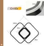 Homefire LED Deckenleuchte Wohnzimmer Deckenlampe - Schwarz Modern 48W Schlafzimmerlampe Dimmbar mit Fernbedienung Metall Design Wohnzimmerlampe für Schlafzimmer Kinderzimmer Küche Esszimmer [Energieklasse G] - Homefire