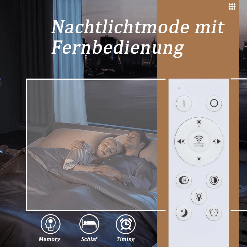 Homefire LED Deckenleuchte Wohnzimmer Deckenlampe - Schwarz Modern 48W Schlafzimmerlampe Dimmbar mit Fernbedienung Metall Design Wohnzimmerlampe für Schlafzimmer Kinderzimmer Küche Esszimmer [Energieklasse G] - Homefire
