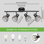 Homefire LED Deckenstrahler 4 Flammig - Strahler Deckenleuchte E14 4 Flammig Deckenstrahler Schwarz - Lampe Küche Deckenlampe LED - Lampe Wohnzimmer Schlafzimmerlampe Deckenspots Nein Leuchtmittel [Energieklasse E] - Homefire