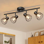Homefire LED Deckenstrahler 4 Flammig - Strahler Deckenleuchte E14 4 Flammig Deckenstrahler Schwarz - Lampe Küche Deckenlampe LED - Lampe Wohnzimmer Schlafzimmerlampe Deckenspots Nein Leuchtmittel [Energieklasse E] - Homefire