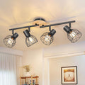 Homefire LED Deckenstrahler 4 Flammig - Strahler Deckenleuchte E14 4 Flammig Deckenstrahler Schwarz - Lampe Küche Deckenlampe LED - Lampe Wohnzimmer Schlafzimmerlampe Deckenspots Nein Leuchtmittel [Energieklasse E] - Homefire