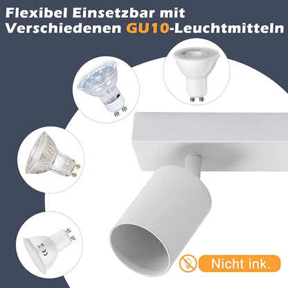 Homefire LED Deckenstrahler Deckenlampe - 6 Flammig GU10 Deckenleuchte Weiß 350° Schwenkbar Strahler Spots Innen Deckenspot flurlampe für Wohnzimmer Küche Schlafzimmer Ohne Leuchtmittel Besuche den Homefire-Store - Homefire